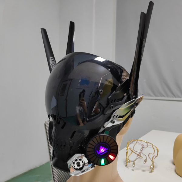 Sound-activatedLED Light Gothic Cyber Mask for Men - Image 3