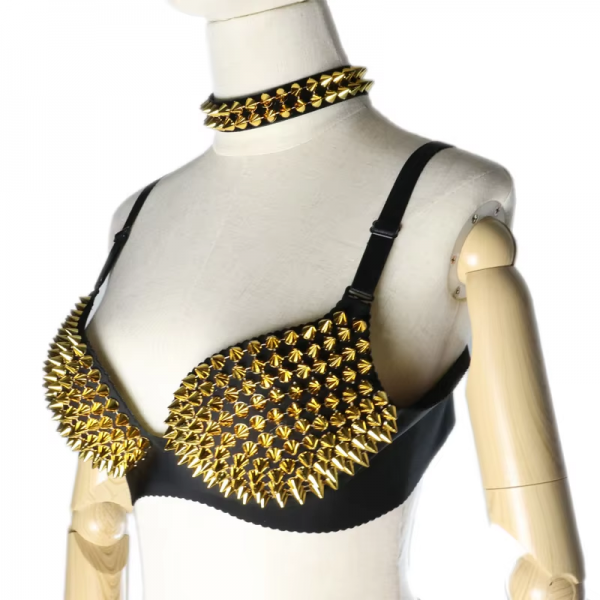 Cyberpunk spike studded bra