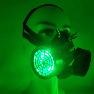 LED double-head gas mask