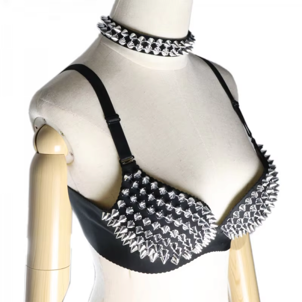 Cyberpunk spike studded bra