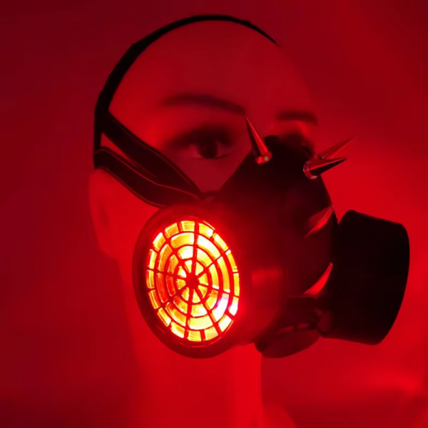 LED double-head gas mask