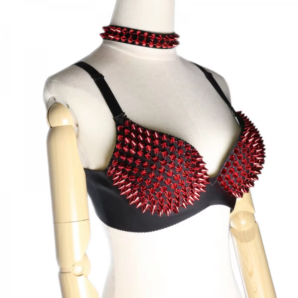 Cyberpunk spike studded bra