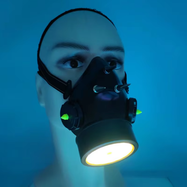 LED single-head gas mask