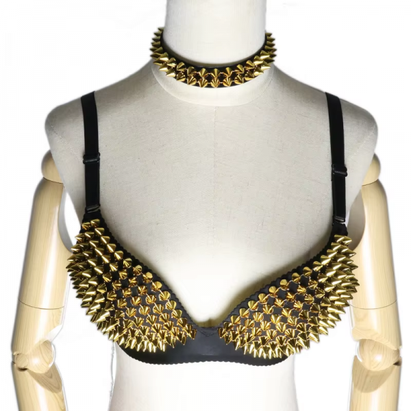 Cyberpunk spike studded bra