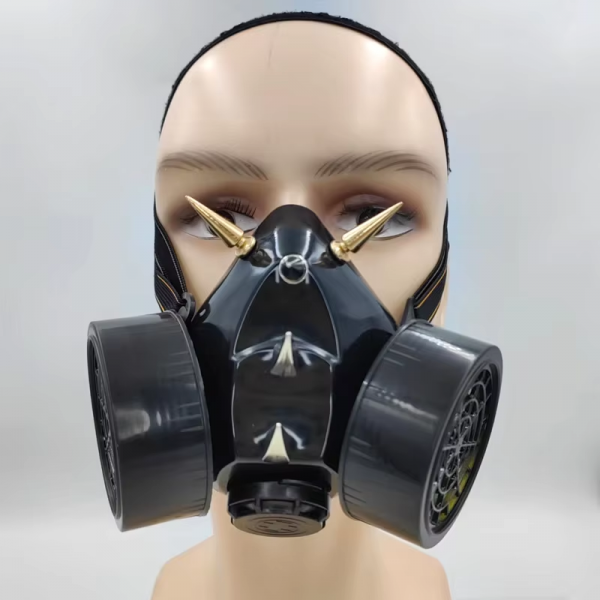 LED double-head gas mask