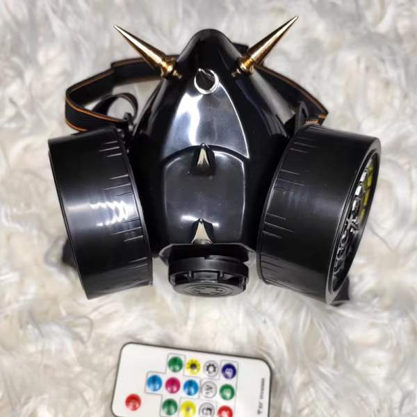 LED double-head gas mask