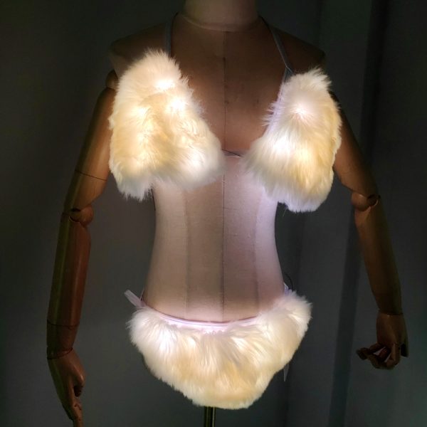 LED faux fur bikini