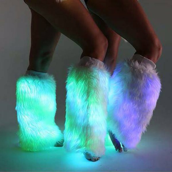 LED faux fur leg warmer