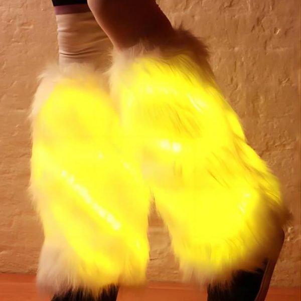 LED faux fur leg warmer