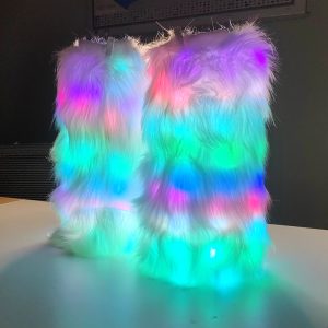 LED faux fur leg warmer