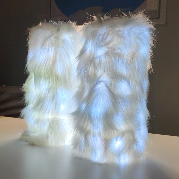 LED faux fur leg warmer