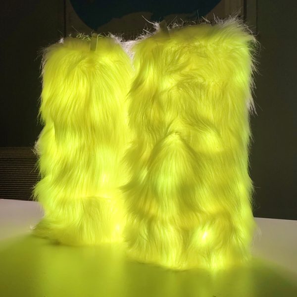 LED faux fur leg warmer