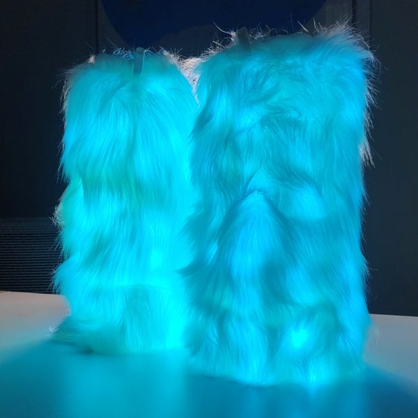 LED faux fur leg warmer