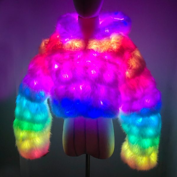 LED faux fur jacket