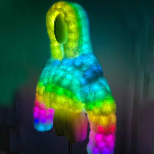 LED faux fur jacket