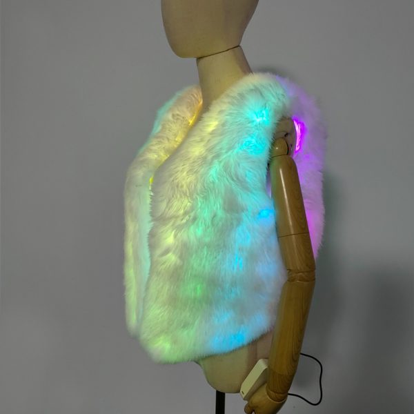 LED faux fur vest