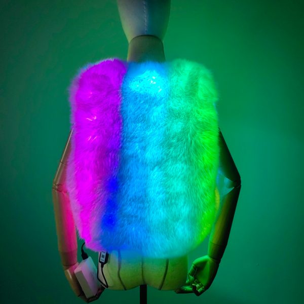 LED faux fur vest