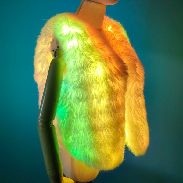 LED faux fur coat