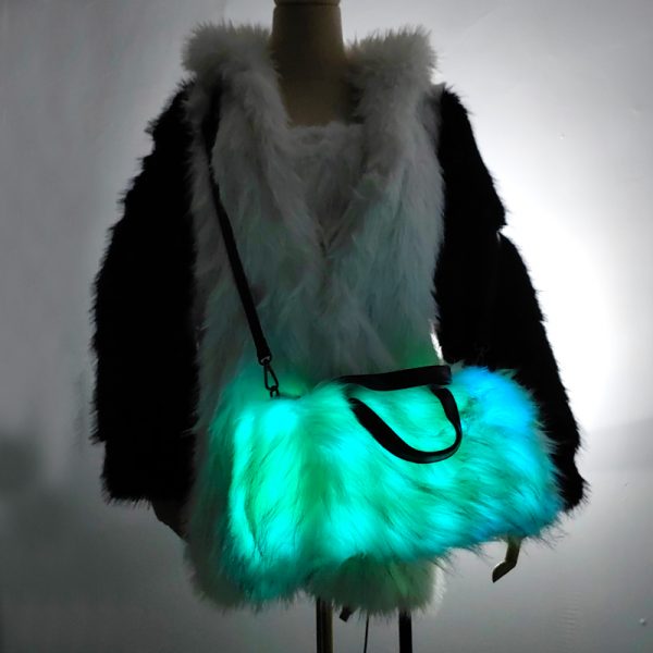 LED faux fur handbag