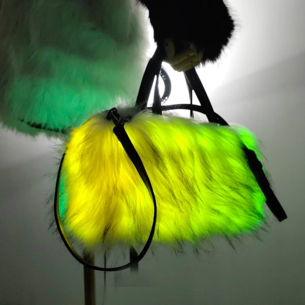 LED faux fur handbag