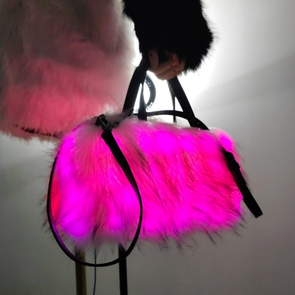 LED faux fur handbag