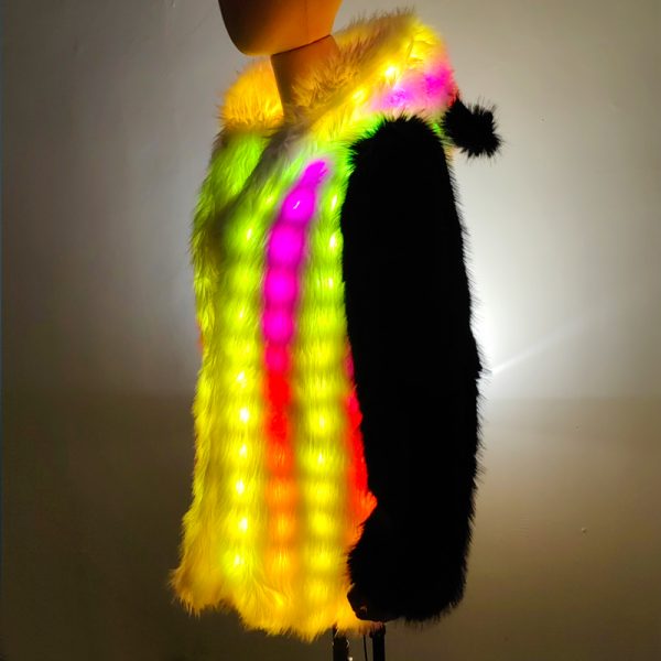 LED faux fur coat