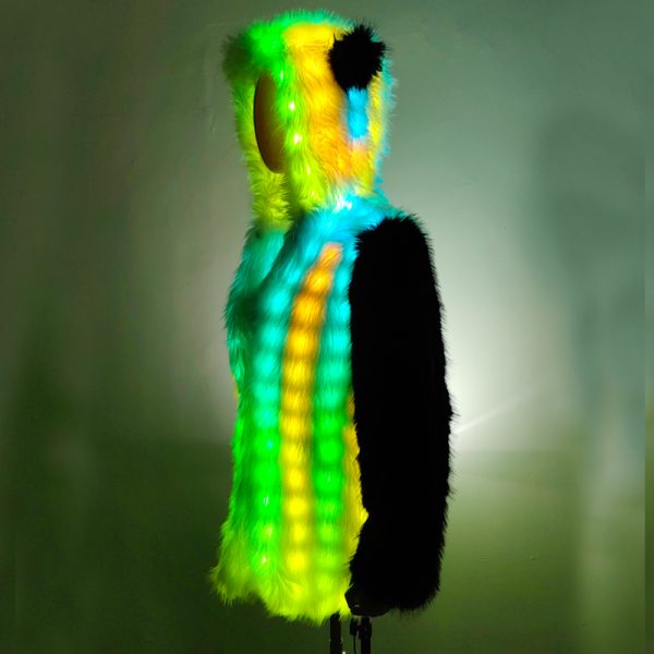 LED faux fur coat