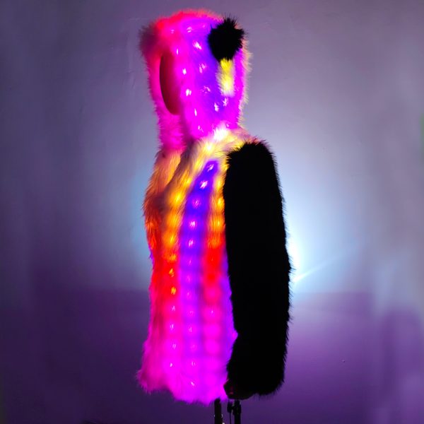 LED faux fur coat