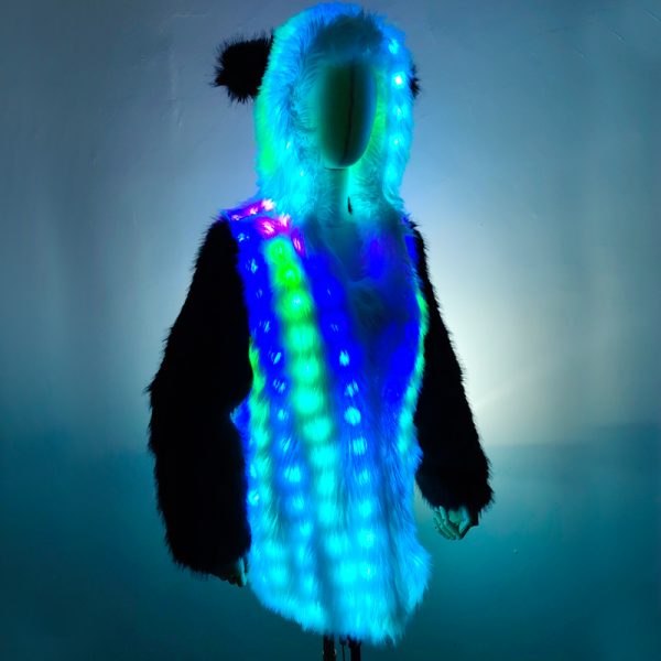 LED faux fur coat