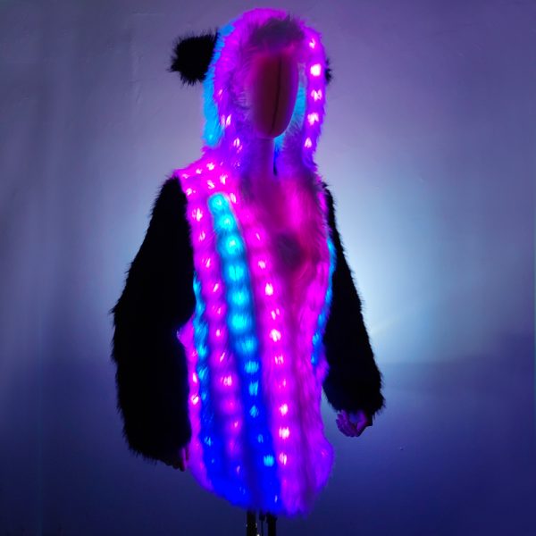 LED faux fur coat