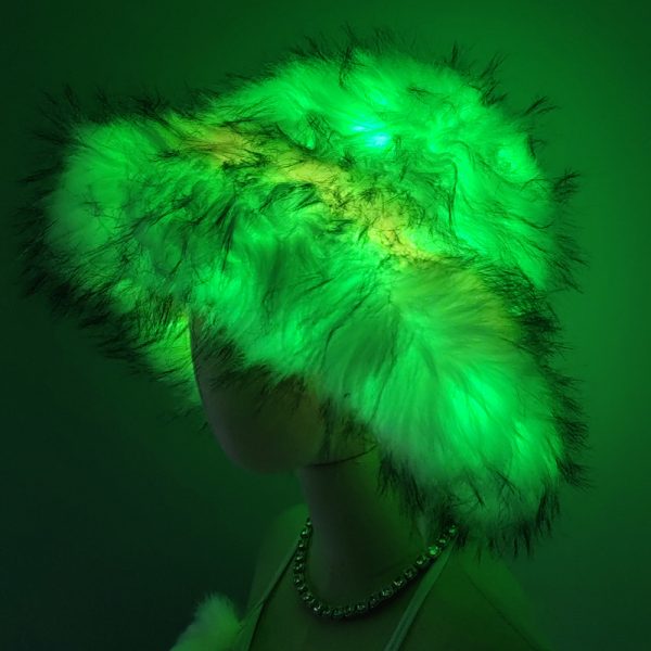 LED faux fur bucket hat