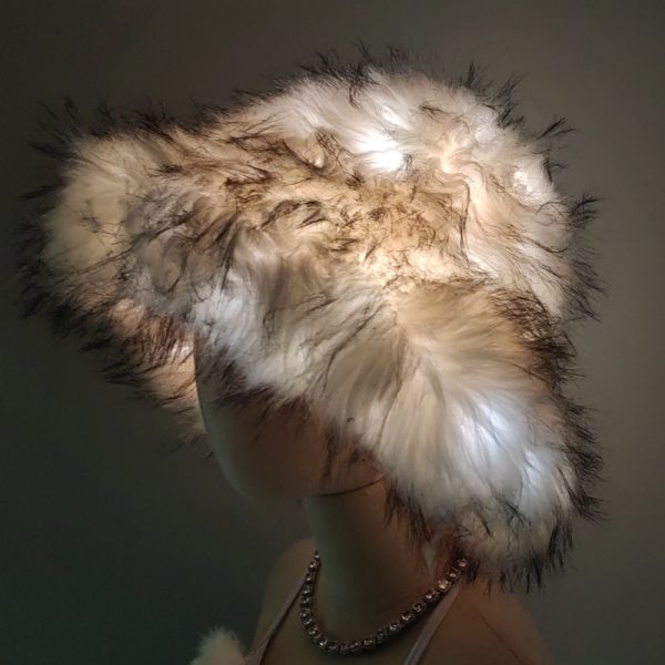 LED faux fur bucket hat