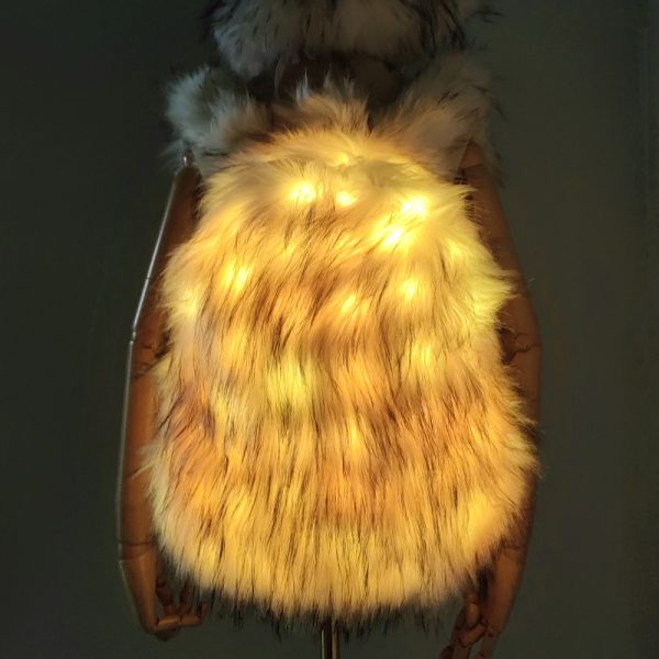 LED faux fur bagpack