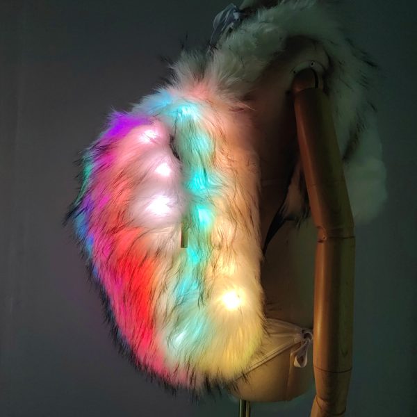 LED faux fur bagpack