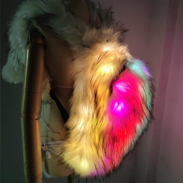 LED faux fur bagpack