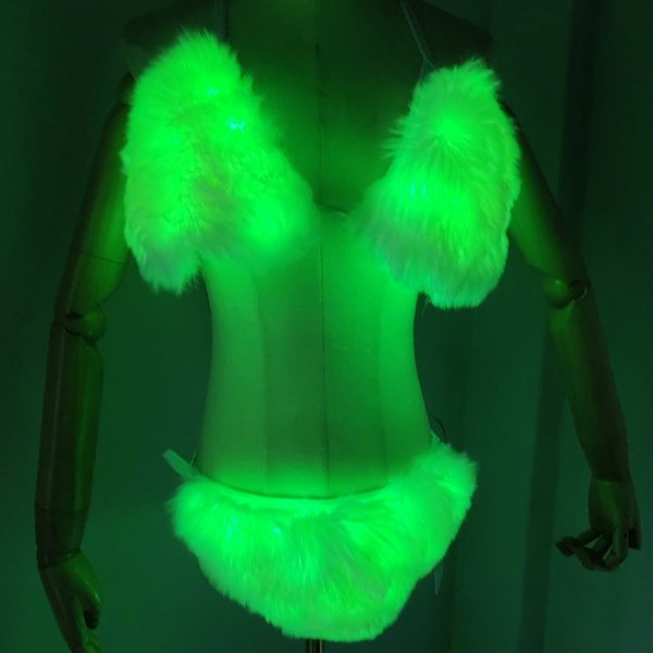 LED faux fur bikini