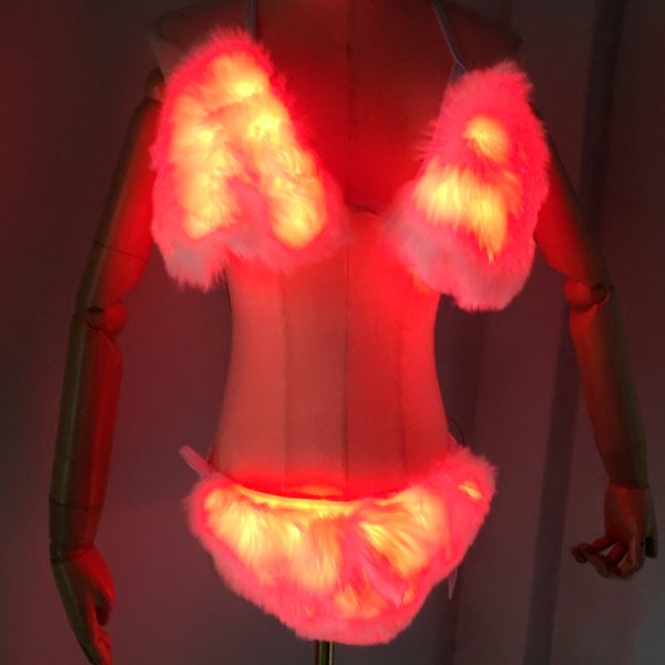 LED faux fur bikini