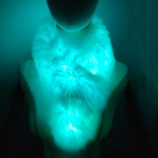 LED faux fur short scarf